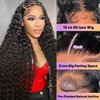 26 Inch Deep Wave Lace Front Wigs Human Hair 13x4 HD Lace Front Wigs Human Hair Pre Plucked 180% Density Deep Curly Human Hair Wig Wet and Wavy Glueless Frontal Human Hair Lace Front Wigs for Women