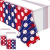 durony 2 Pieces Baseball Tablecloth Plastic Baseball Table Cover Baseball Theme Party Supplies Waterproof Rectangle Tablecloth for Baseball Theme Birthday Sport Party Decorations
