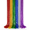 Mardi Gras Beads, 24PCS Metallic Colorful Bead Necklace Party Favors, 6 Kinds of 33" Beaded Necklace Costume Women Men Stuff, Festival Parade Throw Accessories for Wedding Birthday Celebrations