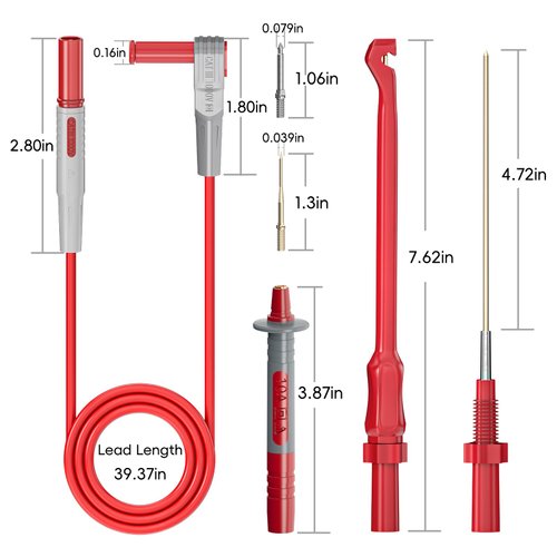 Goupchn Multimeter Automotive Test Leads Kit with Wire Piercing Clip Puncture Probes 4mm Banana Plug Extension Test Cable Set