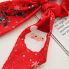Christmas Hair Ties for Girl Ear Bow Hair Tie Red Tail Hair Bow Hair Scrunchies Christmas Hair Accessories for Women TSFQ13 (Red)