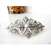 Generic Gold or silver metal filigree with leaves hair clip barrette (Primary color: Silver), 1 Count (Pack of 1)