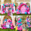 FROUFING Hot Pink Teal Balloon Garland Kit 152 Pcs Pastel Pink DIY Long Balloons for girls Birthday Party Music Dance Cartoon Animation Theme Decoration Supplies