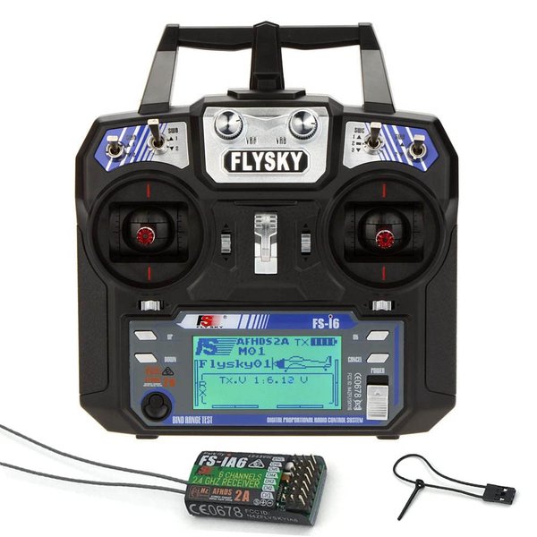 GoolRC Flysky FS-i6 AFHDS 2A 2.4GHz 6CH Radio System Transmitter for RC Helicopter Glider with FS-iA6 Receiver Mode 2