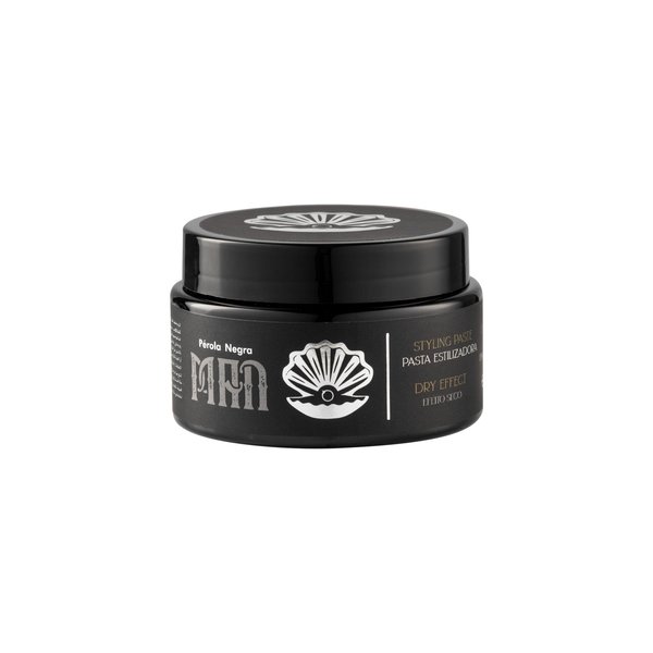 Pérola Negra Men's Styling Paste, Extra-Strong Hold, Dry Effect, Shapes Hair, 2.82 oz