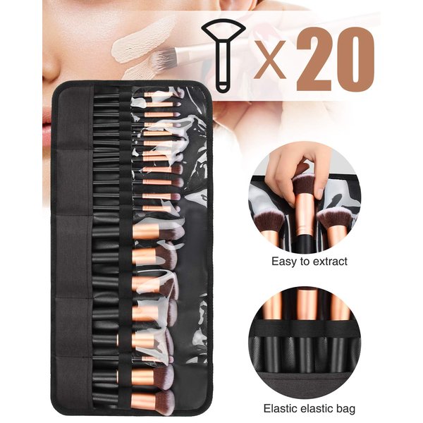 OCHEAL Makeup Brush Holder,Makeup Brush Organizer,Travel Makeup Brushes Bag Cosmetic Bags Pouch for Women Eyebrow Pencil Brushes Makeup Artist -Brushes Not included