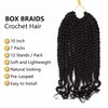7 Packs Crochet Box Braids Curly Ends 10 Inch, Braid Crochet Hair for Black Women (10 Inch, 2#)