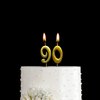 Qj-solar Gold 90th Birthday Candles,Number 90 Cake Topper for Party Decoration