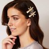 Christmas Snowflake Hair Clips Clear Crystal Rhinestone Snowflake Hair Barrettes Sparkly Winter Xmas Hairpins Metal Headpiece Hair Accessories for Women Girls (gold)