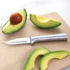 Rada Cutlery Small Peeling Paring Knife Stainless Steel Blade With Brushed Aluminum Made in the USA, 6-1/8 Inches, Silver Handle