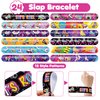 48PCS Roller Skate Party Favors 24PCS Tattoos 24PCS Slap Bracelets Wristbands Themed Birthdays Party Supplies Decorations Decor Centerpiece Sneaker Retro 60s 80s Pattern Girls Boys Gifts School