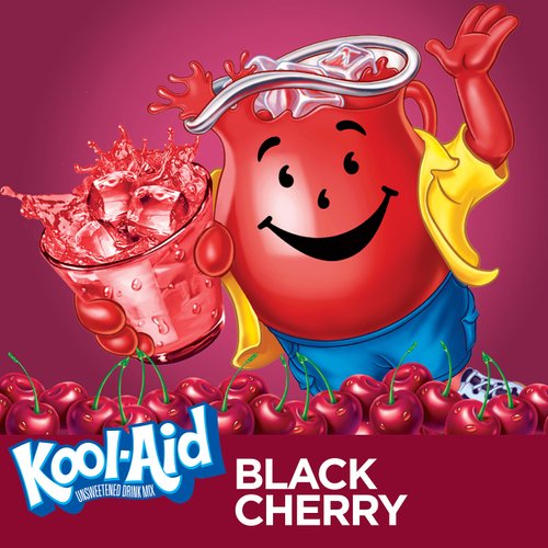 Kool-Aid Black Cherry Flavored Unsweetened Caffeine Free Powdered Drink Mix, 0.13 Ounce (Pack of 96)