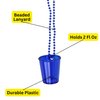 Iconikal Shot Glass on Beaded Necklace, Blue, 12-Pack