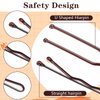 Oruola 200pcs Small Bobby Pins,2In & 2.4In Bobby Pins Brown Hair,Mini Bobby Pins Brown for Slideproof & Lock In Place,U Shaped Hair Pin for Buns Women Girls with Box,2 Different Shapes of Bobby Clips