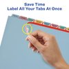Avery 8 Tab Plastic Dividers for 3 Ring Binder, Easy Print & Apply Clear Label Strip, Index Maker Customizable Multicolor Tabs, 5 Sets (11433)
