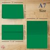 Holiday Christmas Green Blank 5x7 Greeting Cards with Green A7 Envelopes. (25 Per Pack)