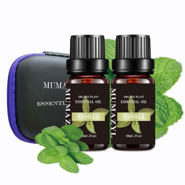 Vanilla Essential Oil Set Organic Plant Natural Pure Vanilla Oil for Diffuser, Cleaning, Home, Bedroom,Perfumes, Humidifier,Soap, Candles 2 Pack 10ml