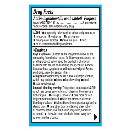 Ecotrin Safety Coated Aspirin Pain Reliever Tablets, Low Strength, NSAID 81mg, 45 ct (Pack of 3)