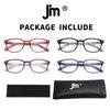 JM Reading Glasses Set of 4 Quality Spring Hinge Readers Men Women Glasses for Reading +1.5 Mix Color
