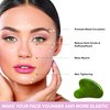 mars by GHC Face Massager Gua Sha, Natural Jade Stone, Reduces Puffiness & Wrinkles, Improves Skin Elasticity Green
