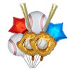 8pcs Baseball Foil Balloons Boy Birthday Party Supplies Decorations Glove Bat Round Baseball Themed Party Decoration