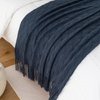 BATTILO HOME Navy Throw Blanket for Couch, Decorative Navy Blue Throw Blanket for Sofa Bed Room Decor, 50"x60"