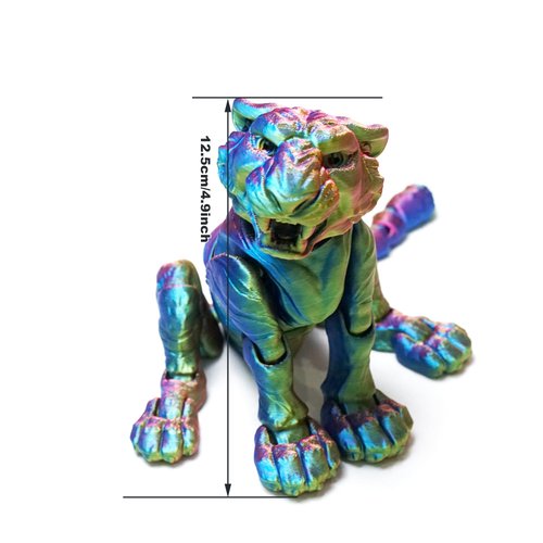 3D Printed Model Tiger,Flexible Tiger Statue,Joint Mobility,Home Office Decor,Interesting Toys for Autism/ADHD,Festival Gifts,Fidget Toys, Executive Desk Animals Toy