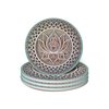 Mandala Coasters for Drinks,Doawbang Absorbent Ceramic Stone Coasters Set of 4 Cork Base Marble Art Cups Table Mats for Home Decor (Green)
