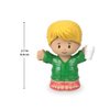 Fisher-Price Little-People Figure - HCG95 ~ Coffee Shop Customer with Long Blonde Ponytail, Dressed in Green and Holding Coffee Cup ~ Works Great with Any Little-People Playset