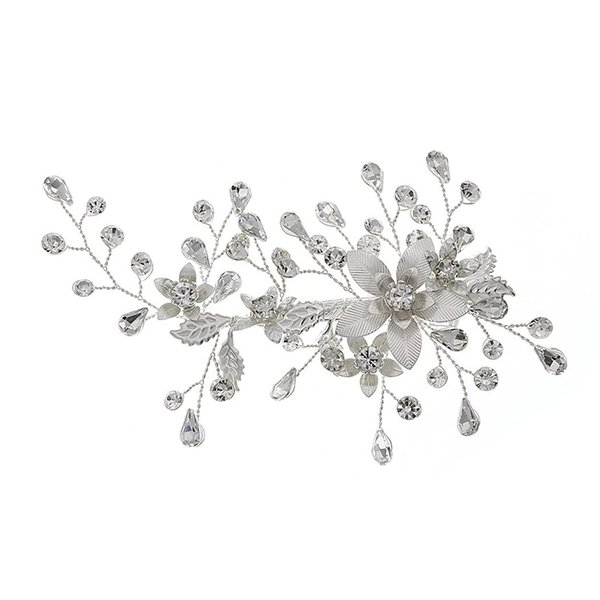 Rhinestone Wedding Hair Clips, Sinide Handmade Flower Crystal Wedding Hair Barrette Bridal Hair Accessories Headpiece Comb Barrette for Women Ladies Vintage Hair Barrette Bridesmaids Headpiece