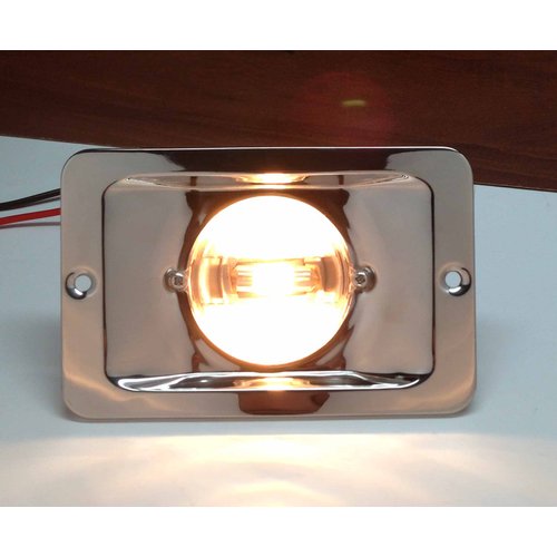 Marine Boat Stern Light Rectangular Stainless Steel SPASHPROOF Flush Mount
