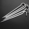 Tent Pegs - 12Pcs Aluminium Tent Stakes Pegs with Hook - 7" Hexagon Rod Stakes Nail Spike Garden Stakes Camping Pegs for Pitching Camping Tent, Canopies (Silver)