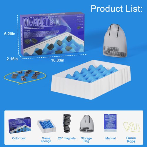 Magnetic Chess Game New Fun Tabletop Game Magnetic Chess Set Battle Board Game Strategy Game with Stones Family Games for Kids and Adults Party Games