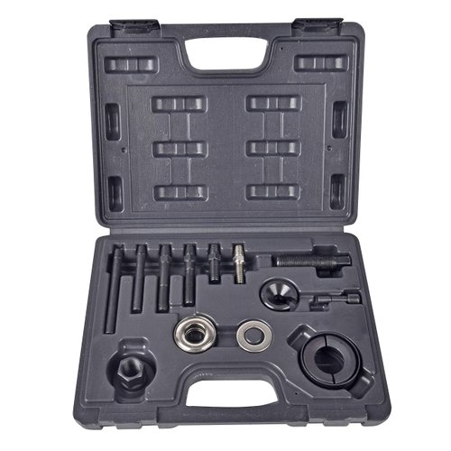 Aain 14 PCS Power Steering Line Disconnect Pulley Puller Removal and Installer Tool Kit, AC Automotive Remover Set for Water Vacuum Pump and alternator pulleys for GM/FORD/CHRYSLER, Black (MKT027)