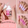 Press on Nails Medium, FANDAMEI 12 Packs 288PCS Press on Nails Medium Length Glossy, Acrylic Fake Nails Full Cover Medium Coffin, Glue on Nail with 7g Nail Glue, 12 Glossy Color Press on Nails Coffin