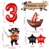 Pirate Ship Balloons Party Decorations, 9Pcs Pirate Balloons Birthday Party Supplies Pirate Balloons Party Decorations for Pirate Theme 3rd Birthday Party Supplies