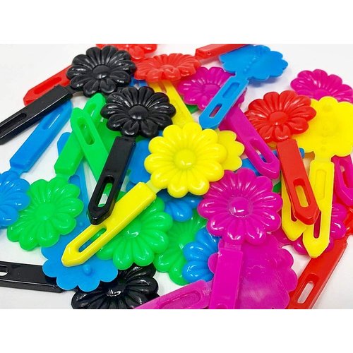 Tara Girls Self Hinge Plastic Bow Hair Barrettes Selection Pack Of 3 (BR24)