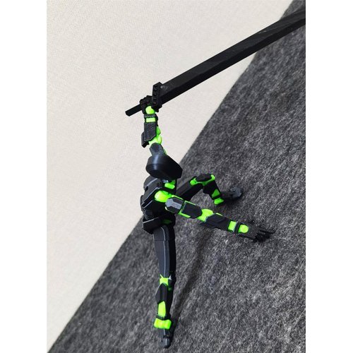 T13 (Assembly Completed) 3D Printed Action Figure,Dummy 13 Robot Action Figure, T13 Collectible Action Figure Articulated, for Collectors Desktop Decorations, muñeco de acción (Black Green)