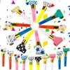 Skylety 20 Pcs Blowouts Noisemakers Funny Birthday Halloween Blowouts Blow Horns Colorful Noisemakers Whistles Noise Makers for 2025 Birthday Winter Wedding Party Supplies