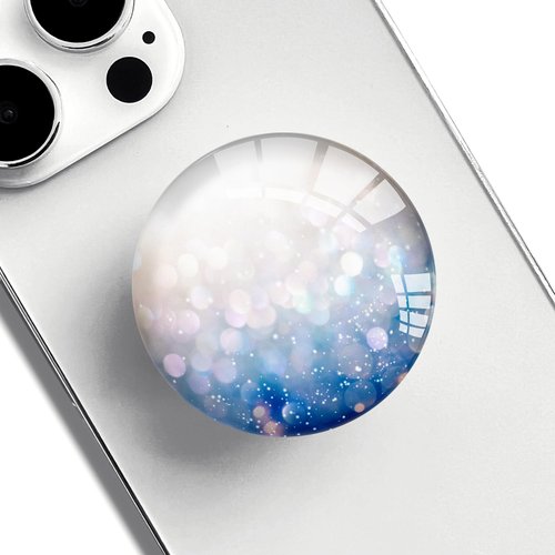 Ksadiye Phone Grip with Expanding Kickstand,Cell Phone Collapsible Stand Blue Rose Gold Sparkling Design for Smartphones