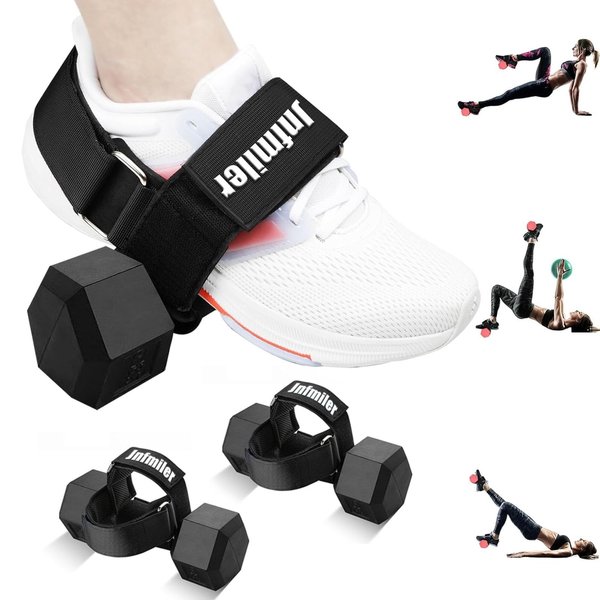 2 Pcs Dumbbell Foot Attachment & Tibialis Trainer Strap for Leg Workouts – Adjustable Ankle Weights Straps for Lifting, Hip Flexors, Shin Splints, Hamstring Curls, Leg Extensions, Home Gym Equipment