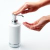 InterDesign York Ceramic Soap & Lotion Dispenser Pump, for Kitchen or Bathroom Countertops - White/Chrome