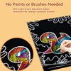 JUNQIU Scratch Art for Kids, Rainbow Scratch Paper Art Set - Dinosaurs, Arts and Crafts for Kids Ages 4-8 Girls Boys, Kids Activity & Christmas Crafts, Stocking Stuffers for Kids