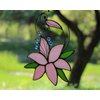 Lily Love Flower Gift for Her Women, Mothers Day Anniversary Love Gift for Wife Girlfriend, Stained Glass Window Hanging Floral Suncatcher Gift, Valentine Day Gift for Her