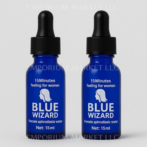 Fantastic Blue Wizard Liquid Drops 30 ml Aphrodisiac Fifteen Minutes Felling for Women 2 Bottles