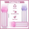 Pimoys 2 Pack Root Comb Applicator Bottle 6 Ounce Oil Applicator for Hair Dye, Hair Oiling Applicator Brush with Graduated Scale, Pink and Purple