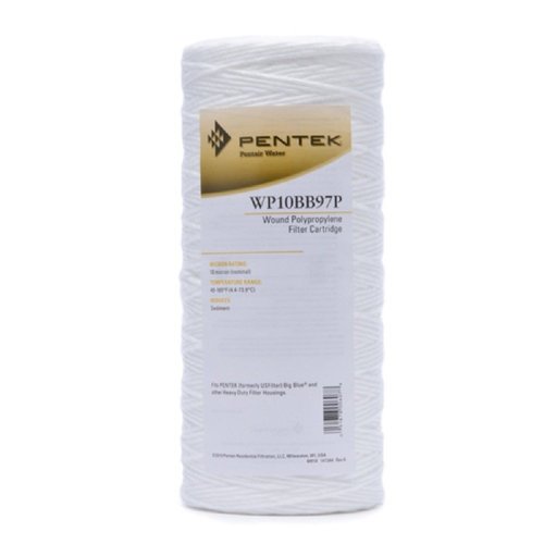 Pentair Pentek WP10BB97P Big Blue Sediment Water Filter, 10-Inch, Whole House Polypropylene String-Wound Filter Cartridge, 10" x 4.5", 10 Micron,White