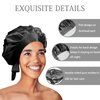 OLESILK Silk Bonnet Silk Hair Wrap for Sleeping Bonnet for Women, Double Layer Reversible Adjustable Hair Wrap for Curly Frizzy Hair, Black