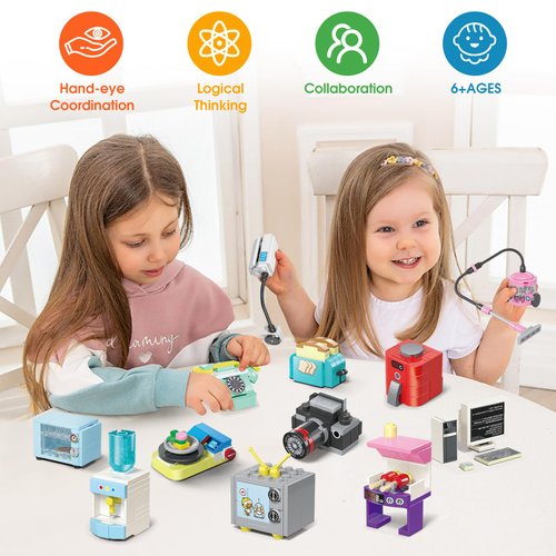 LEBOCADO Building Toys for Girls Gift, Mini Building Blocks Appliances for Kids, STEM Building Blocks Party Favors Prizes for Birthday Christmas Easter - 12 Pack