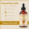 Natural Born Oils Wheat Germ Oil, 8oz, Organic, Cold-Pressed, Unrefined, Vitamin E Powerhouse, Ideal for Moisturizing Skin, Strengthening Hair